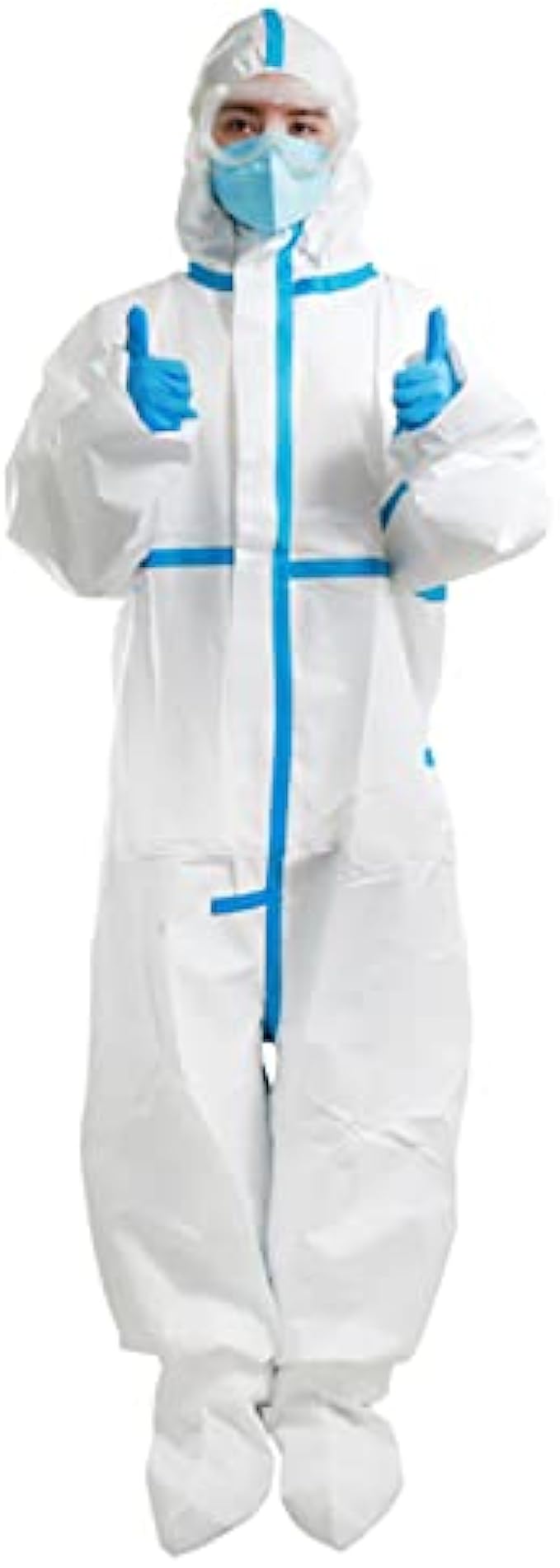 EZGOODZ Disposable SF 50 gsm Coversalls with Elastic Wrists, Hood &amp; Boots
