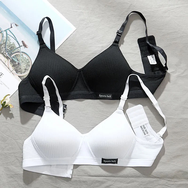 Thin cotton without steel ring gathered bra Girls bra
