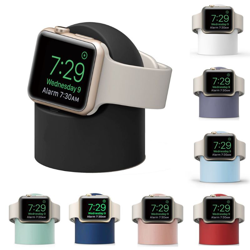 Charger Stand Mount Silicone Dock Holder for Apple Watch Series 4/3/2/1 44mm/42mm/40mm/38mm Charge Cable